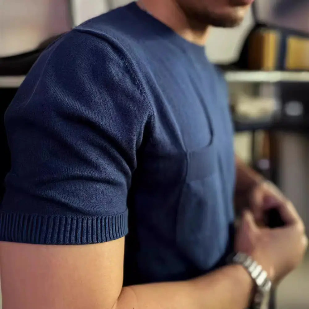 American Retro Loose Fit Round Neck T Shirt –  Breathable Italian Knit | Old Money Style Prendersons