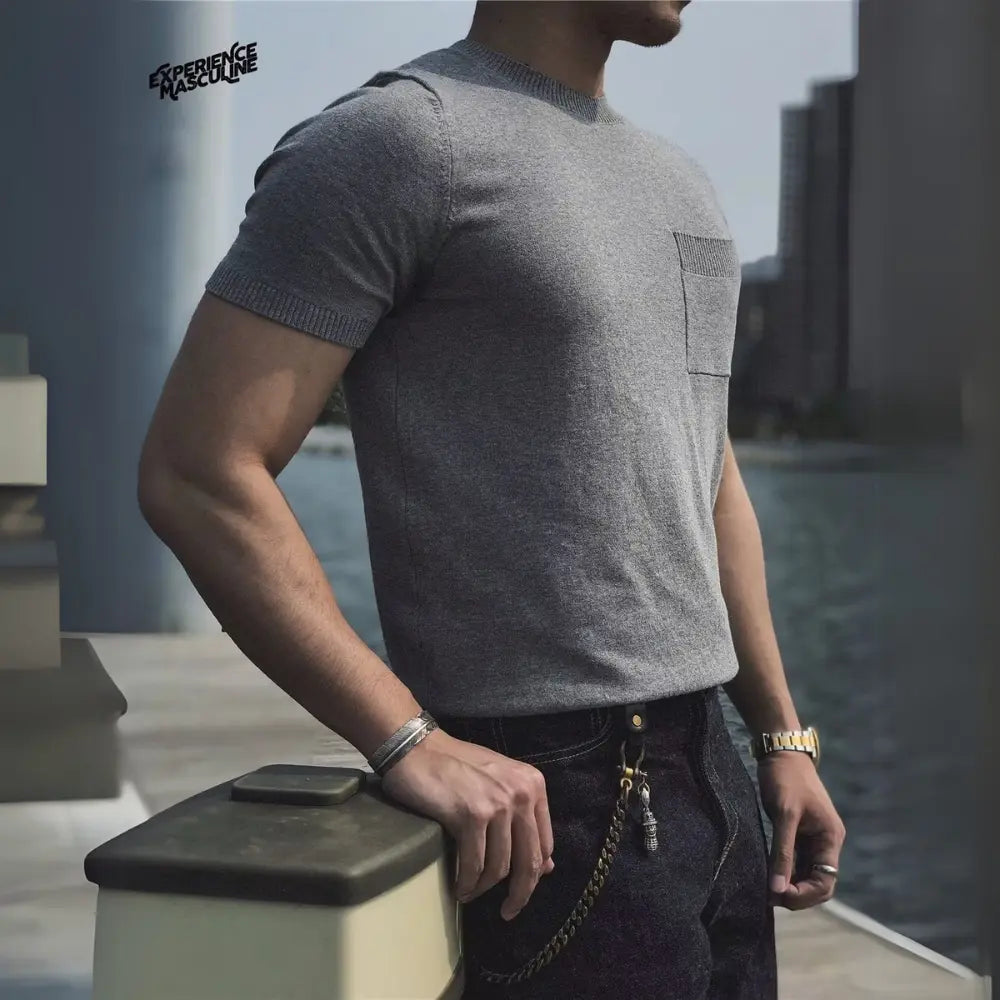 American Retro Loose Fit Round Neck T Shirt –  Breathable Italian Knit | Old Money Style Prendersons
