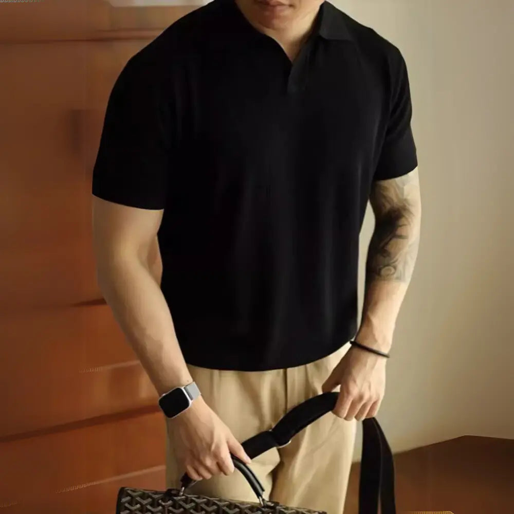 American Polo V Neck T Shirts for Men – Black & White | Old Money Menswear Prendersons