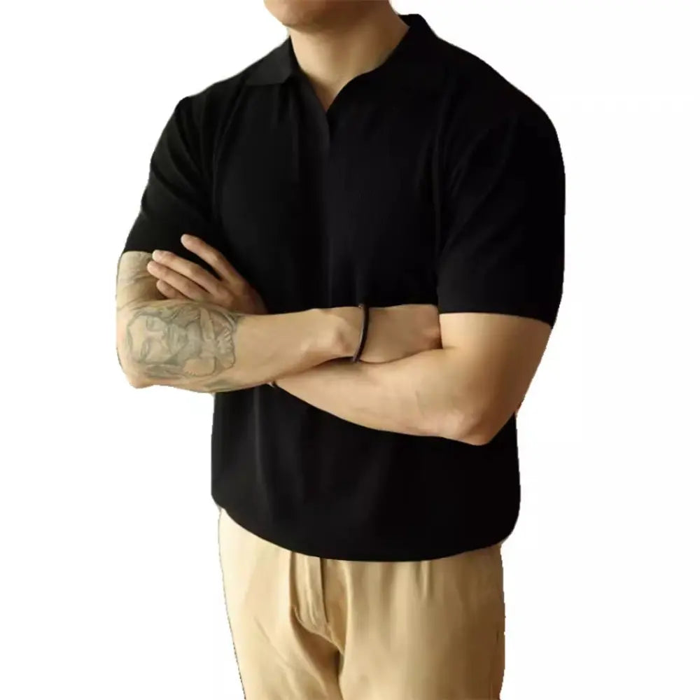 American Polo V Neck T Shirts for Men – Black & White | Old Money Menswear Prendersons