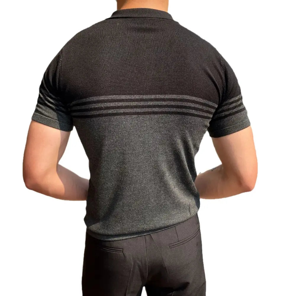 Casual Short-sleeved Striped Polo Shirt – Smart Casual | Old Money Menswear Prendersons