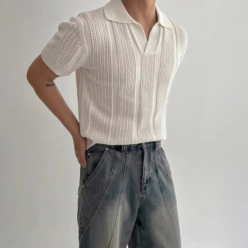 Relaxed Fit Hollow Men's T Shirt for Summer – Leisure Essential | Old Money Menswear Prendersons