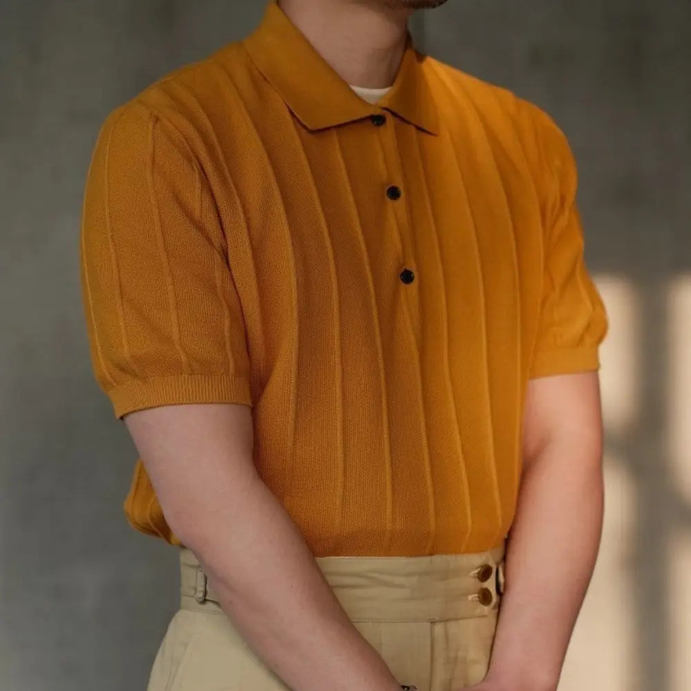 Slim Fit Ice Silk Vertical Stripes T Shirt – Summer Essential | Old Money Menswear Prendersons