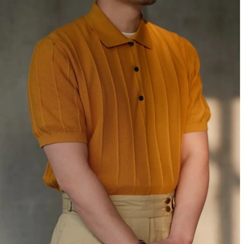 Slim Fit Ice Silk Vertical Stripes T Shirt – Summer Essential | Old Money Menswear Prendersons