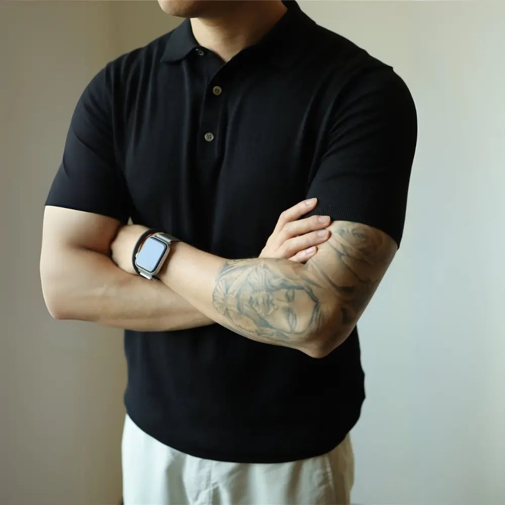 Men's Henry Collar slim fit Polo shirts–  Leisure Style | Old Money Pullover Prendersons