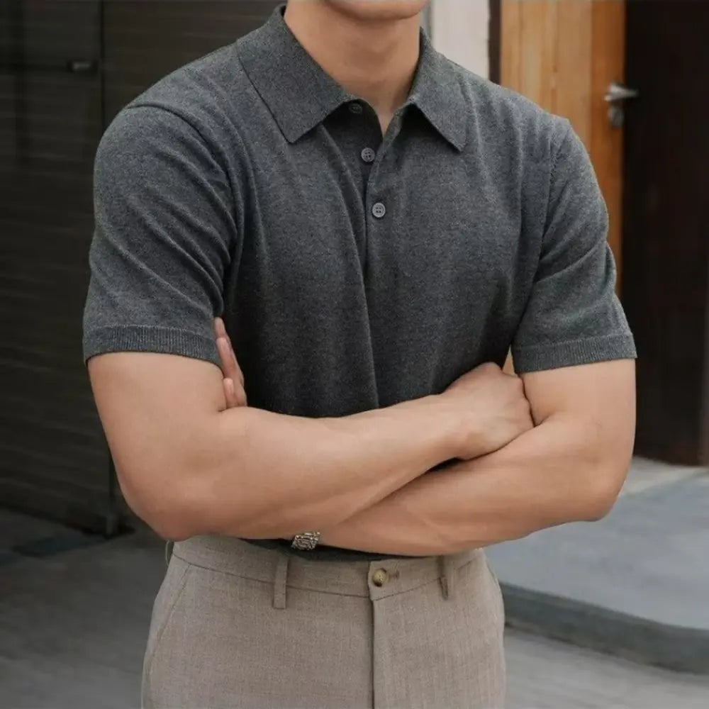 Men's Henry Collar slim fit Polo shirts–  Leisure Style | Old Money Pullover Prendersons