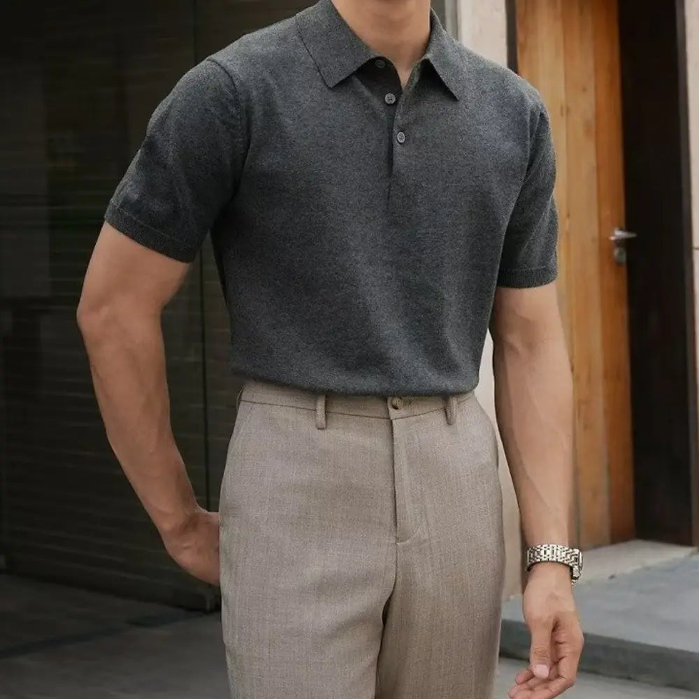 Men's Henry Collar slim fit Polo shirts–  Leisure Style | Old Money Pullover Prendersons