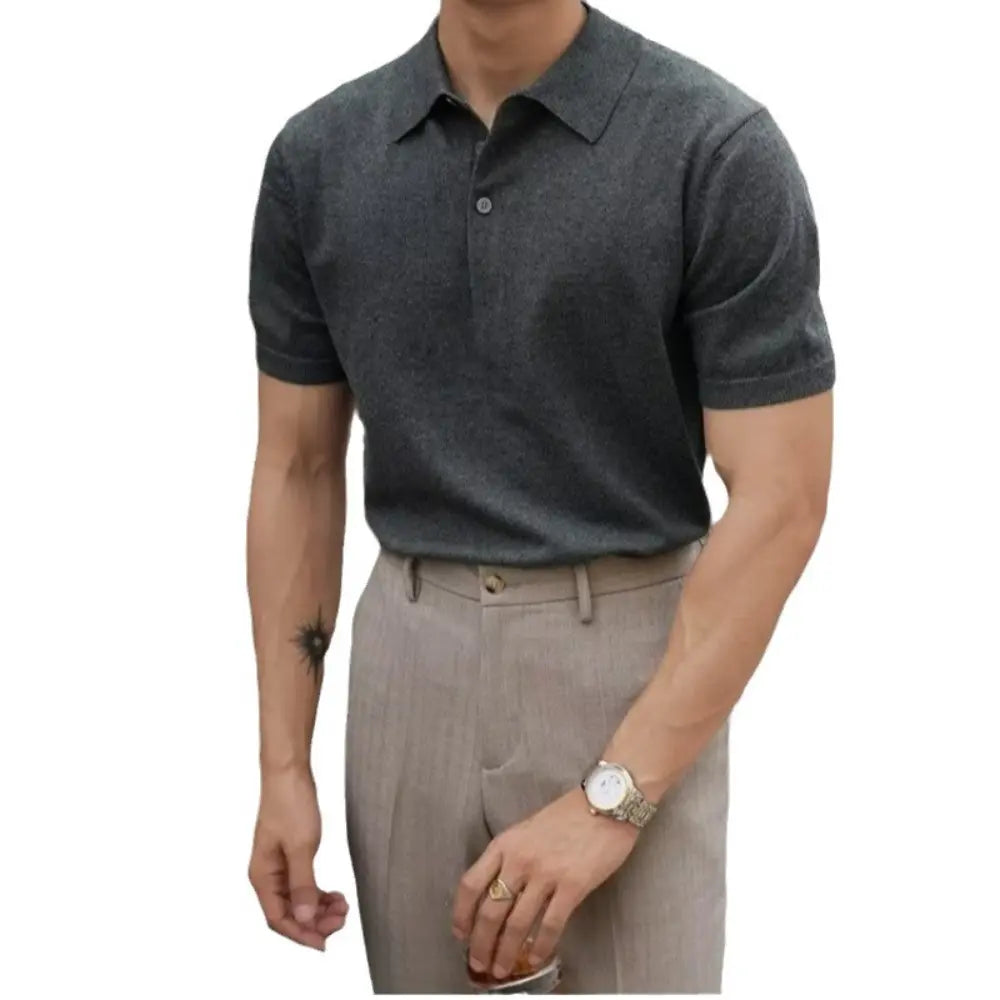 Men's Henry Collar slim fit Polo shirts–  Leisure Style | Old Money Pullover Prendersons