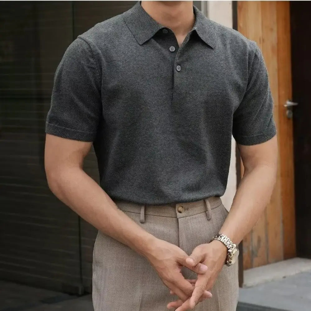 Men's Henry Collar slim fit Polo shirts–  Leisure Style | Old Money Pullover Prendersons
