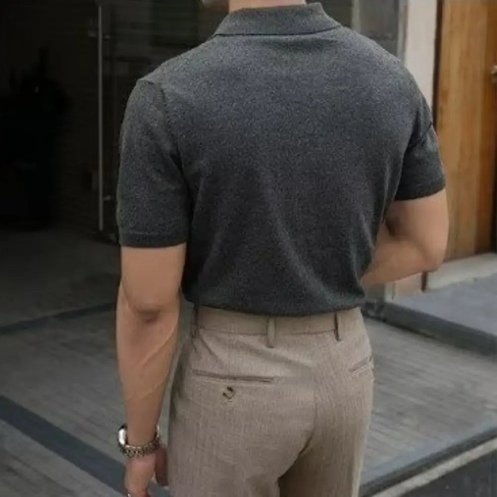 Men's Henry Collar slim fit Polo shirts–  Leisure Style | Old Money Pullover Prendersons