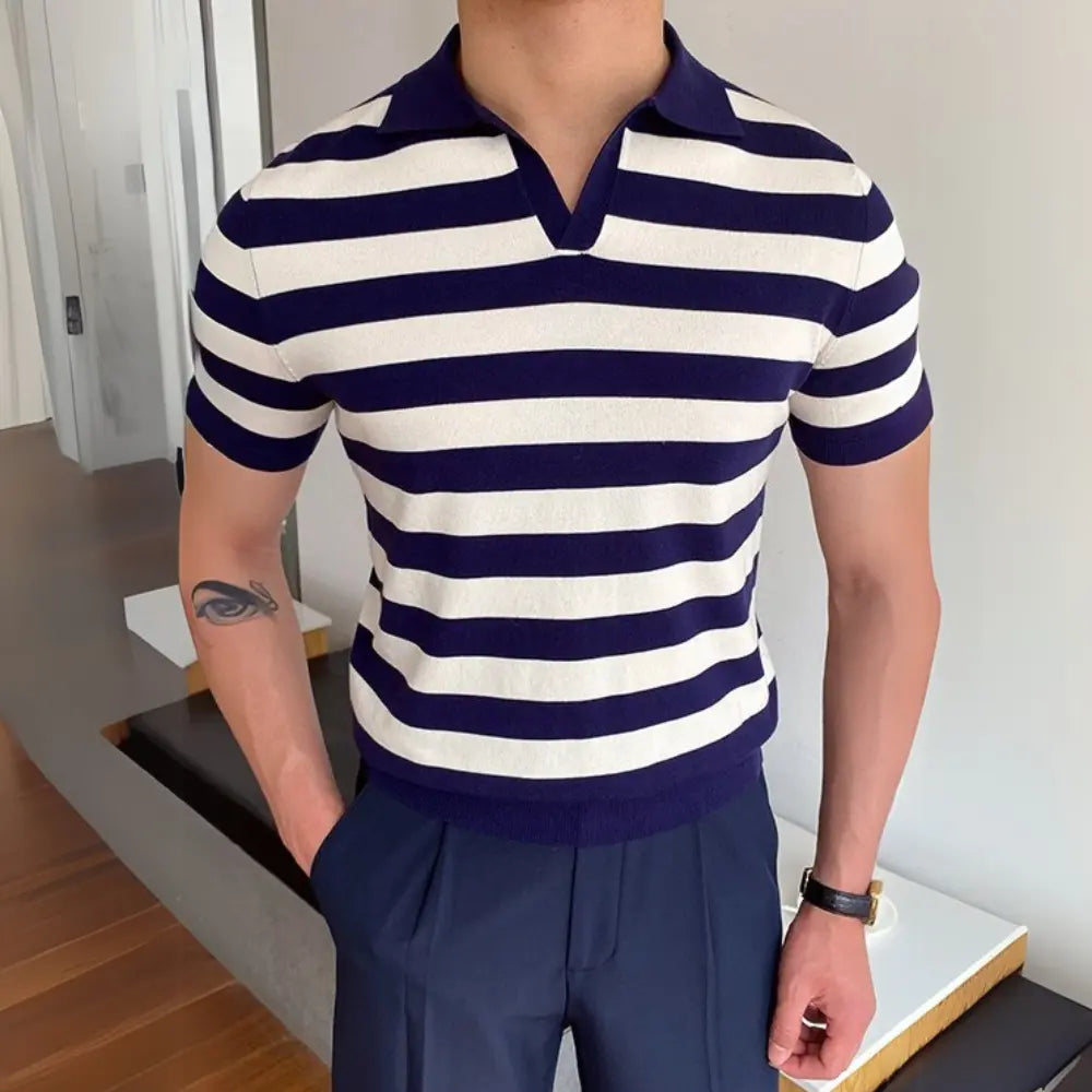 Versatile Men's Casual Striped Shirt - Summer Casual | Old Money Aesthetic Prendersons