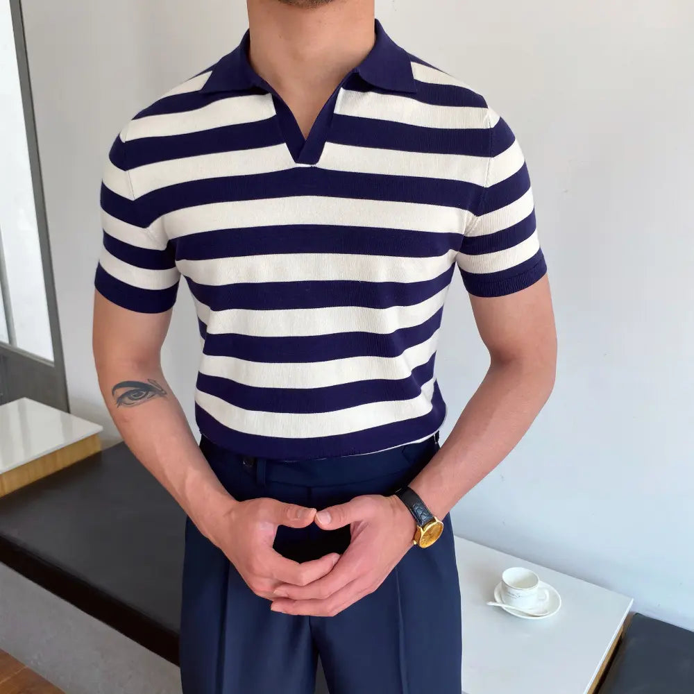 Versatile Men's Casual Striped Shirt - Summer Casual | Old Money Aesthetic Prendersons