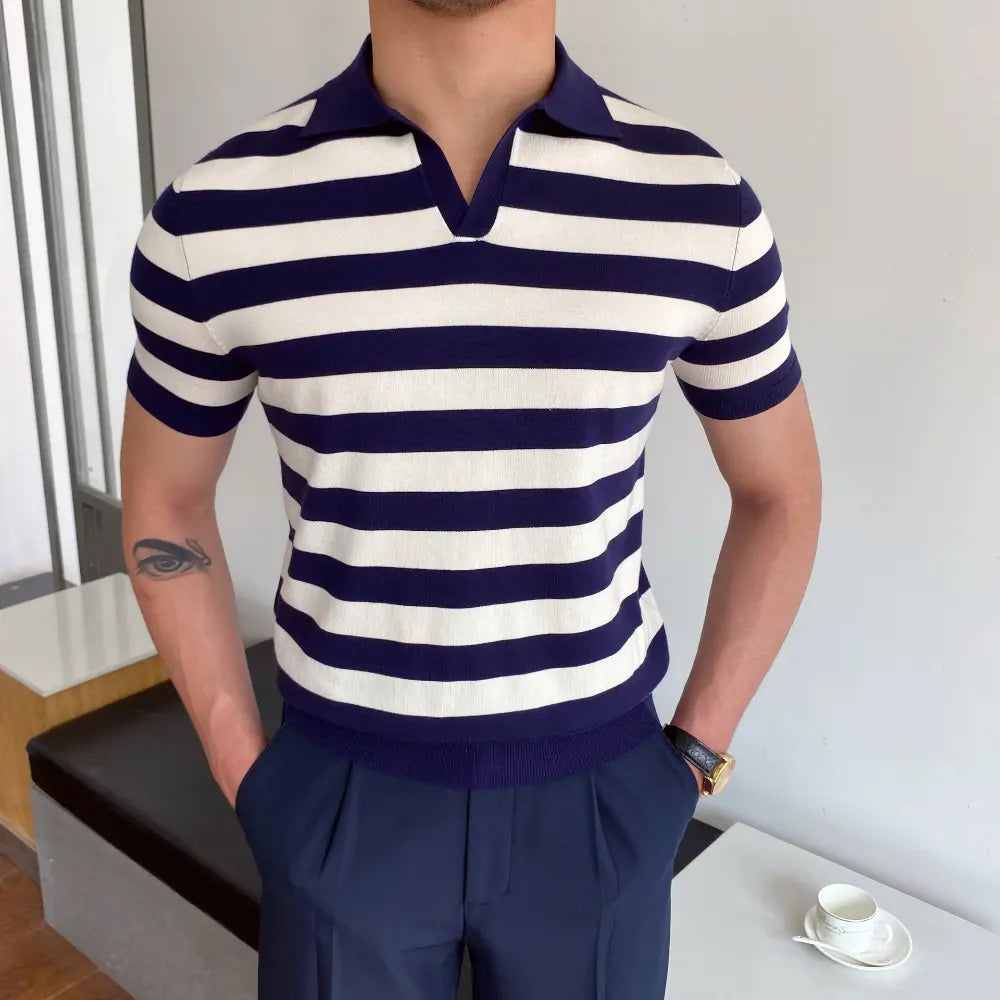 Versatile Men's Casual Striped Shirt - Summer Casual | Old Money Aesthetic Prendersons