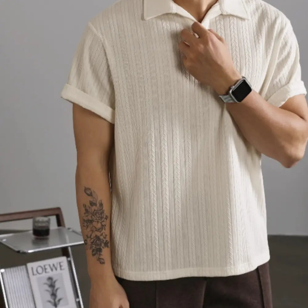 Slim Fit Woven Texture Shirt – Summer Daily Wear | Breathable T Shirts Prendersons