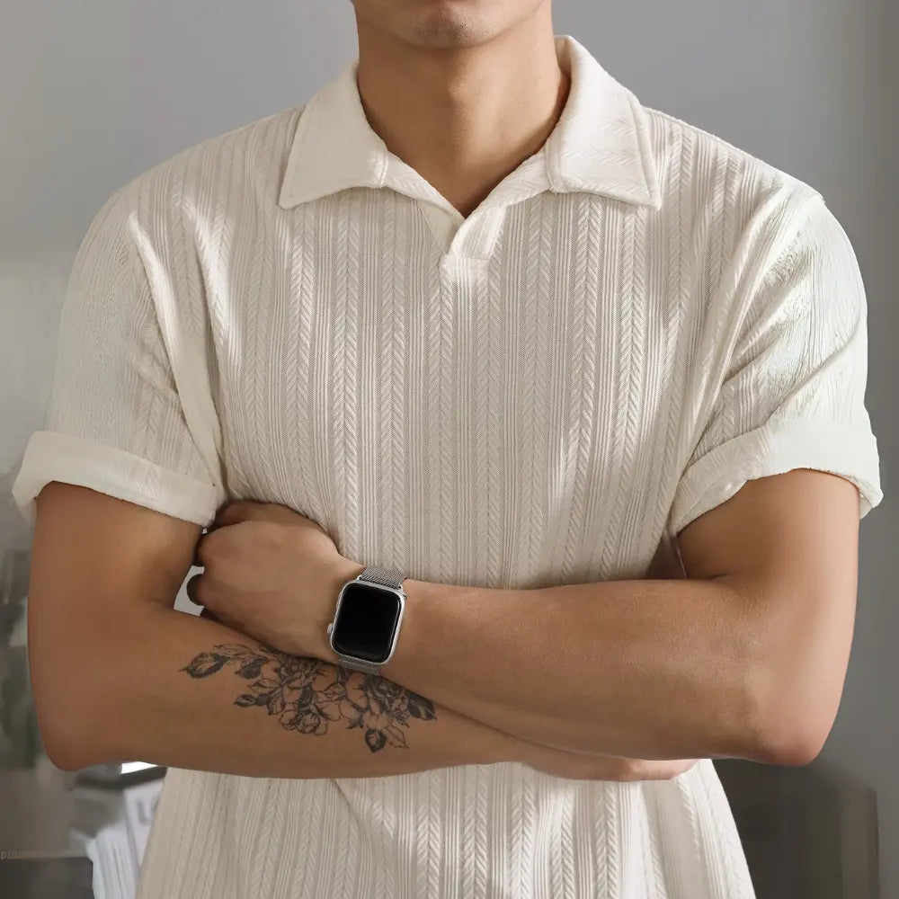 Slim Fit Woven Texture Shirt – Summer Daily Wear | Breathable T Shirts Prendersons